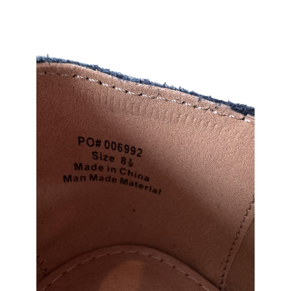 Journee Collection Sanzi Shoes Womens Size 8.5 Navy Blue Suede Heels Booties Zip - Picture 10 of 16